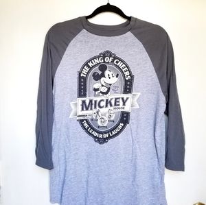 Mickey Disney Parks King of Cheers Gray Shirt L